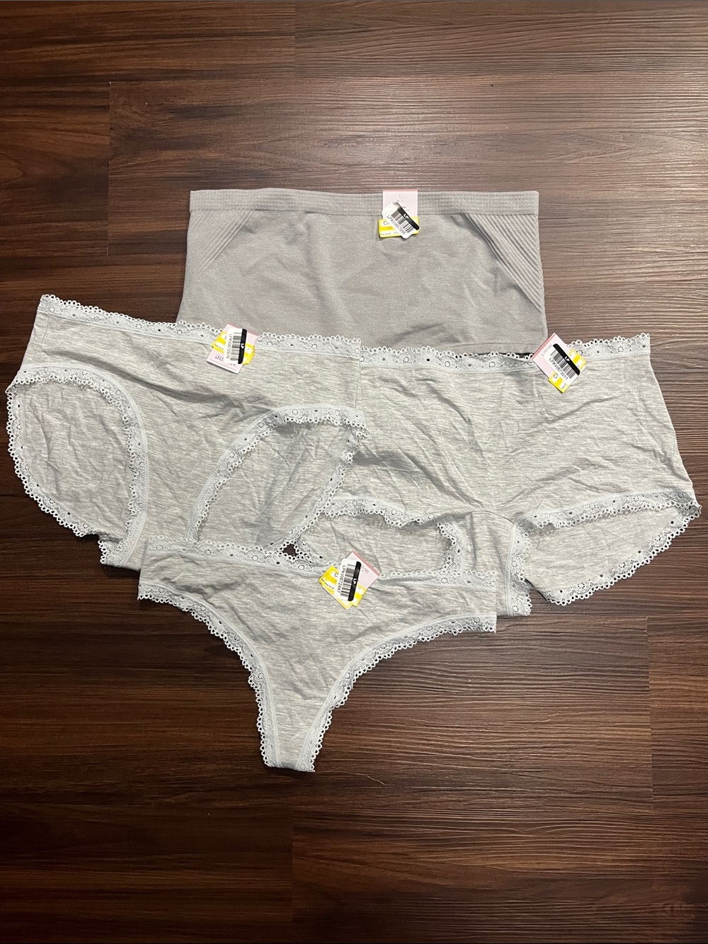 Auden Large Grey Mixed Cut NWT Undergarments set of 4